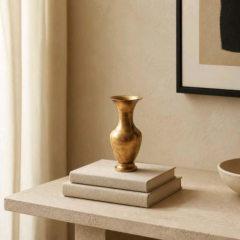Vintage Brass Bud Vase – Mid Century Style,